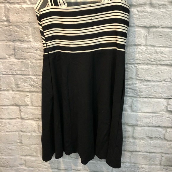 NWT Anthro Maeve Crosswise Flare Black & White Dress US 12 - Picture 12 of 16